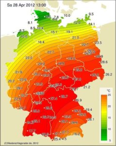 bijna 30 graden in Duitsland