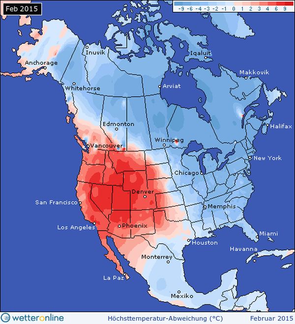 VS temperatuur maandwaarde