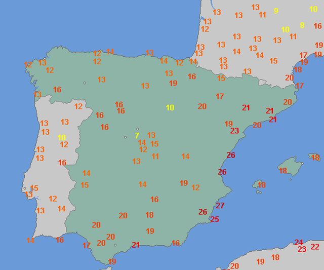 Temperatuur Spanje