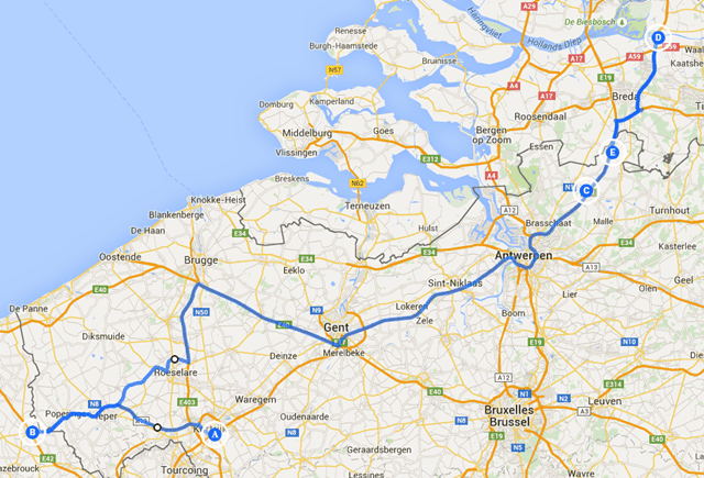 route chase 13 - 14 augustus 2015