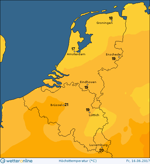 temperatuur vrijdag voor graspop