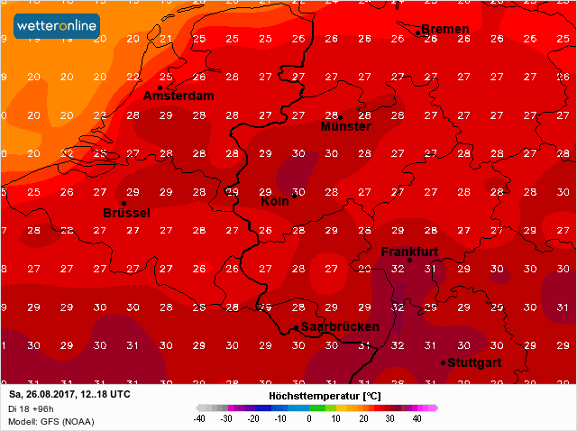 temperatuur zaterdag