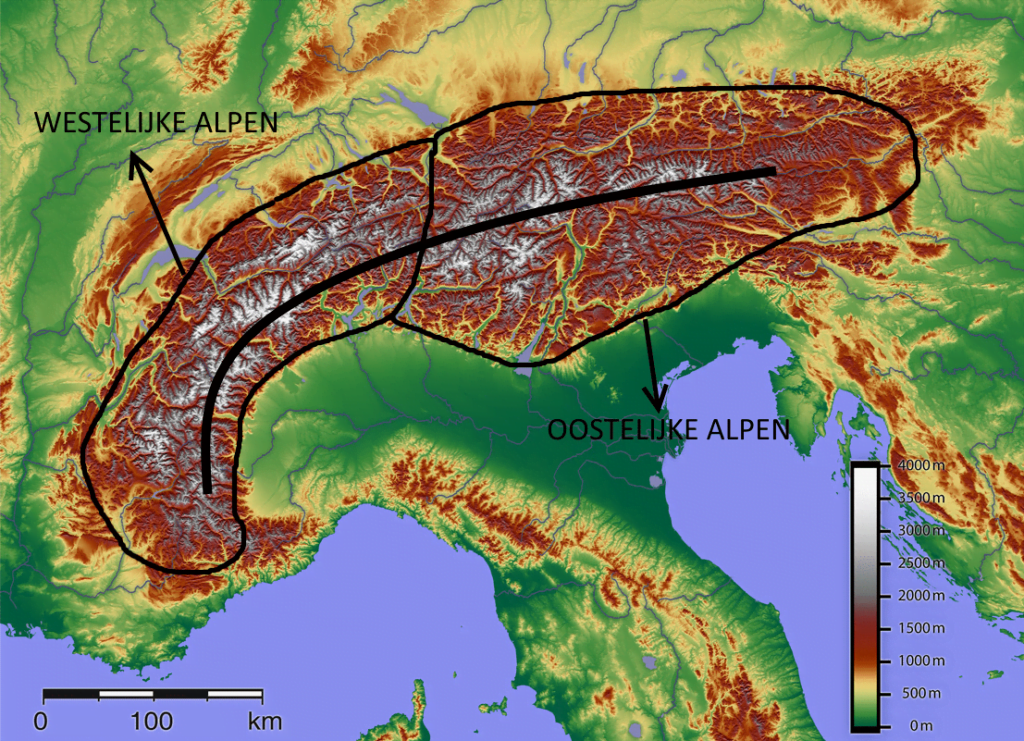 Westelijke versus oostelijke Alpen