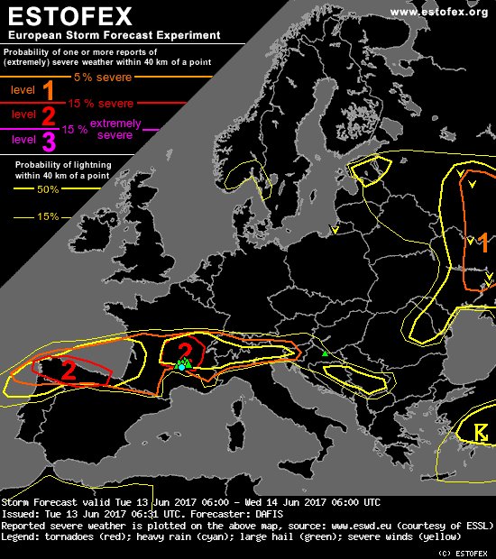 estofex waarschuwingen