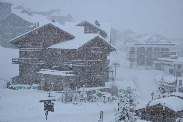 Sneeuwval in Tignes