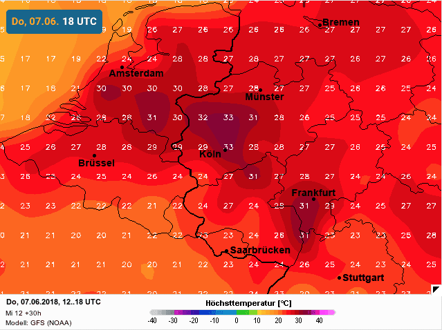 lokaal tropische temperaturen op donderdag