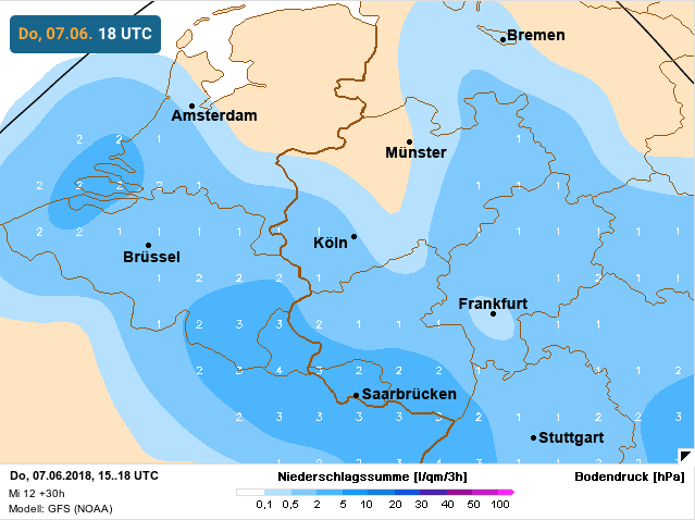neerslagsignalen aanwezig boven België