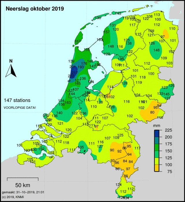 droogte van 2019 nederland oktober